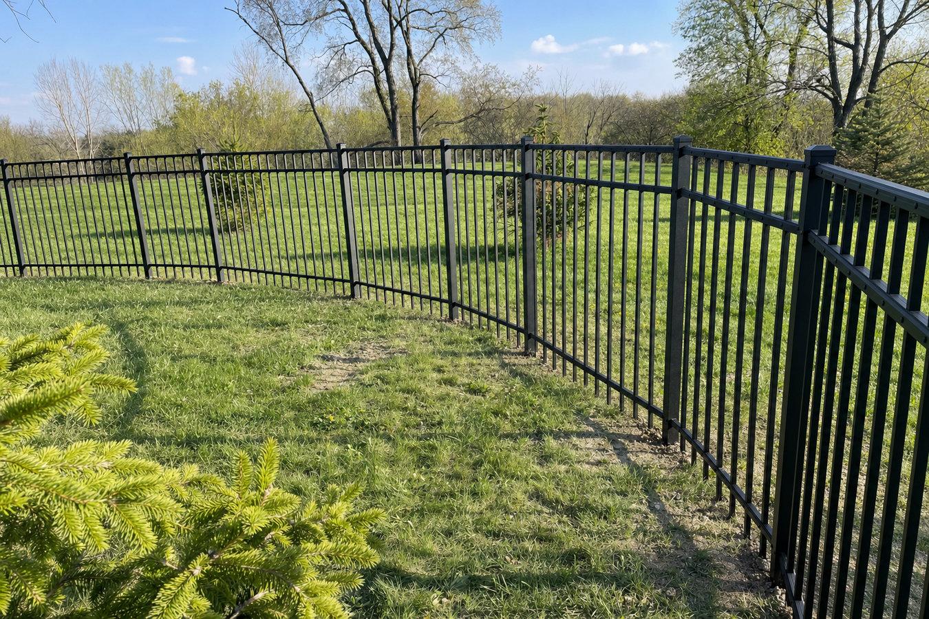 Aluminum fence installation